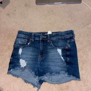 Distressed Denim Shorts